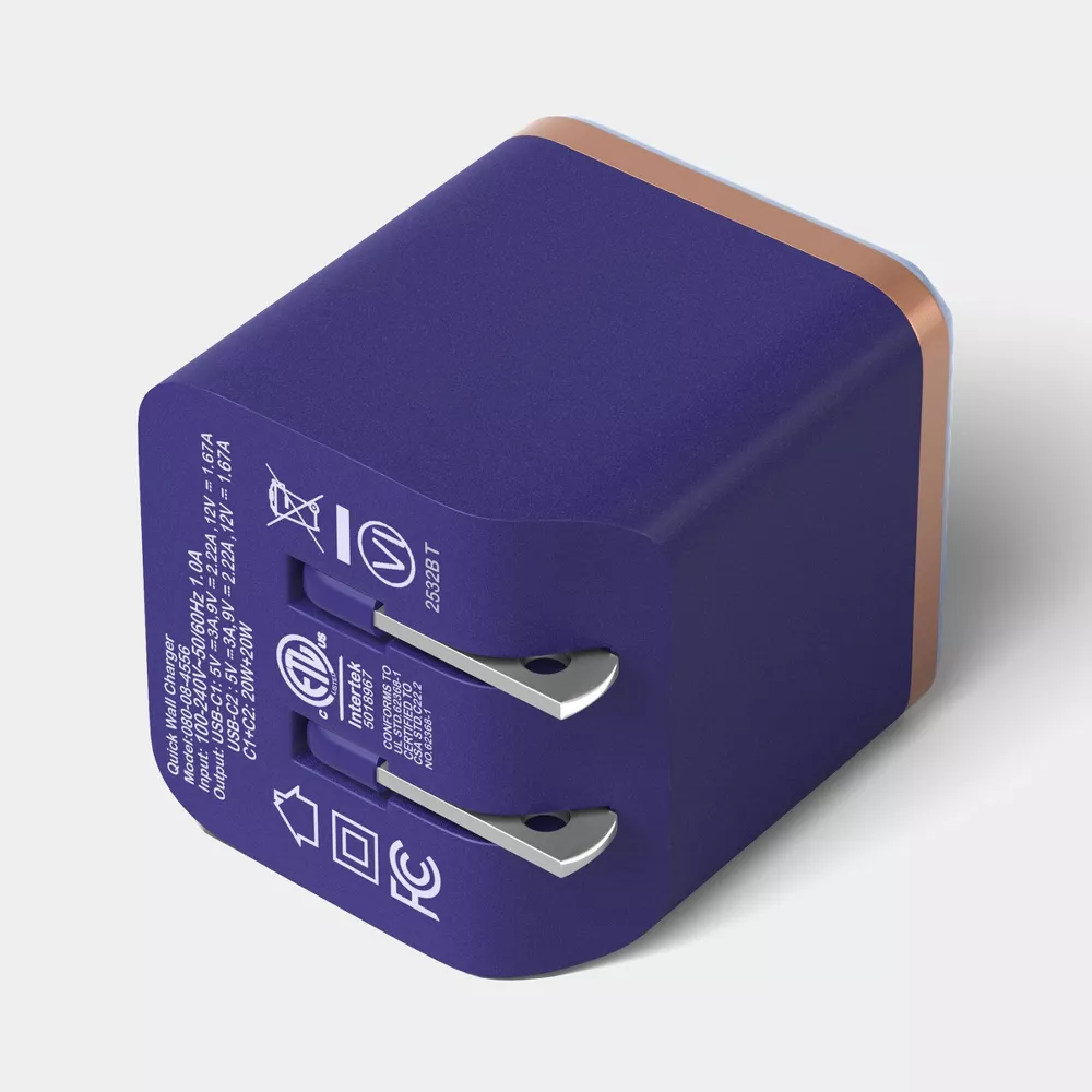 40W Dual USB‑C Port Wall Charger