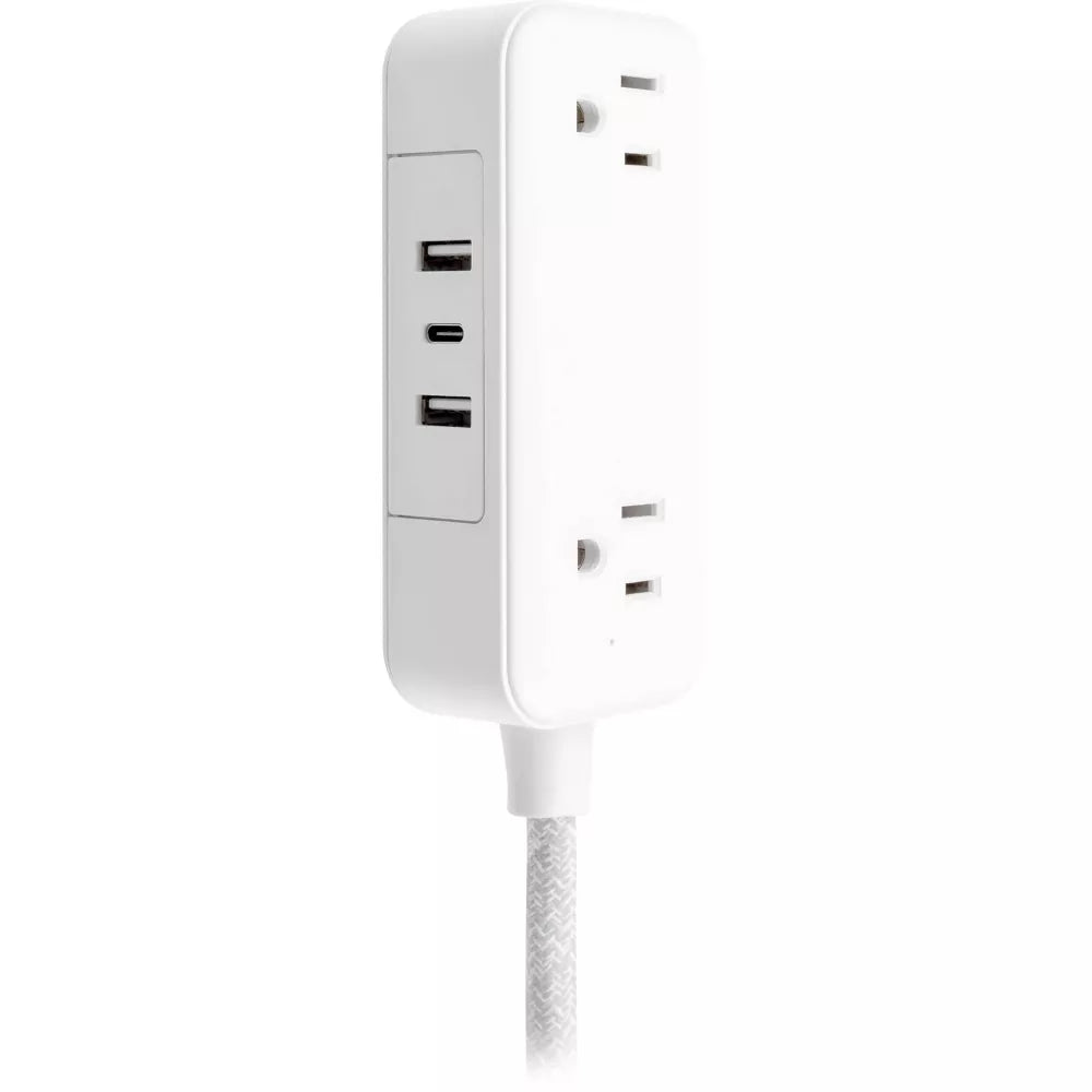 6‑Foot Braided Power Strip with USB‑A & USB‑C Ports